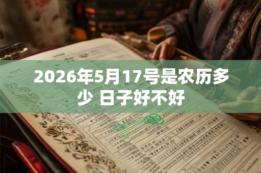 2026年5月17号是农历多少 日子好不好 2026年5月17号是农历多少 日子好不好