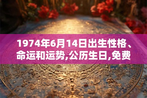 1974年6月14日出生性格、命运和运势,公历生日,免费算命 1974年6月14日出生性格、命运和运势,公历生日,免费算命