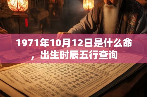 1971年10月12日是什么命,出生时辰五行查询 1971年10月12日是什么命,出生时辰五行查询