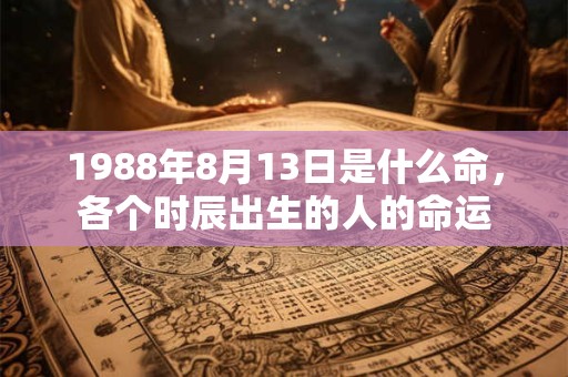 1988年8月13日是什么命，各个时辰出生的人的命运