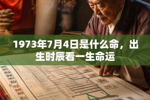 1973年7月4日是什么命，出生时辰看一生命运