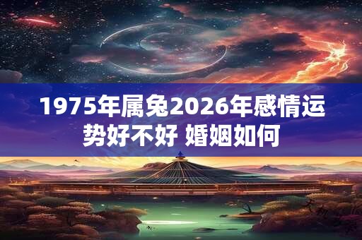 1975年属兔2026年感情运势好不好 婚姻如何