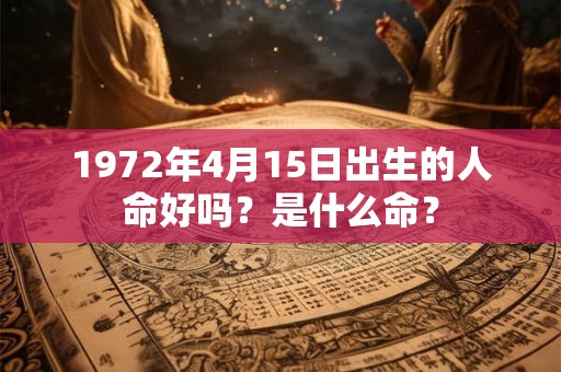 1972年4月15日出生的人命好吗?是什么命? 1972年4月15日出生的人命好吗?是什么命?