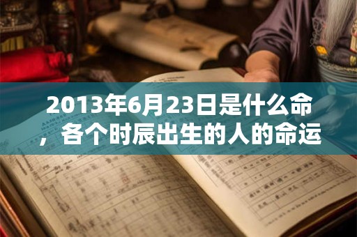 2013年6月23日是什么命，各个时辰出生的人的命运