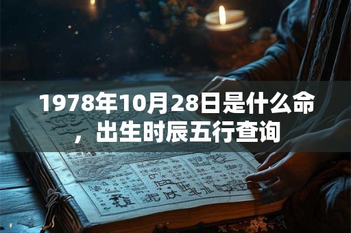 1978年10月28日是什么命，出生时辰五行查询