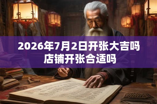 2026年7月2日开张大吉吗 店铺开张合适吗