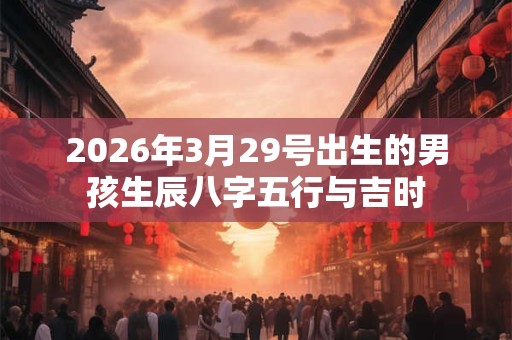 2026年3月29号出生的男孩生辰八字五行与吉时