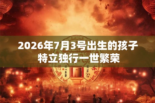 2026年7月3号出生的孩子 特立独行一世繁荣