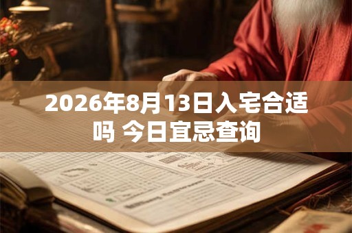 2026年8月13日入宅合适吗 今日宜忌查询