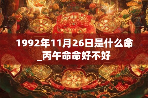 1992年11月26日是什么命_丙午命命好不好