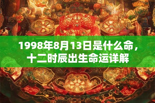 1998年8月13日是什么命，十二时辰出生命运详解