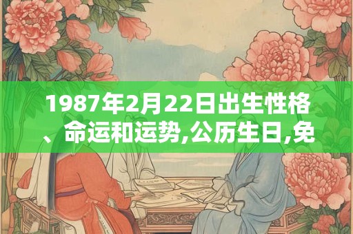 1987年2月22日出生性格、命运和运势,公历生日,免费算命 1987年2月22日出生性格、命运和运势,公历生日,免费算命
