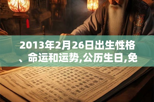 2013年2月26日出生性格、命运和运势,公历生日,免费算命