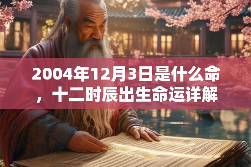 2004年12月3日是什么命,十二时辰出生命运详解 2004年12月3日是什么命,十二时辰出生命运详解