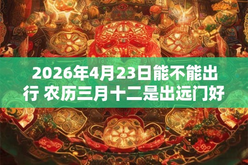 2026年4月23日能不能出行 农历三月十二是出远门好日子吗 2026年4月23日能不能出行 农历三月十二是出远门好日子吗