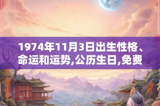 1974年11月3日出生性格、命运和运势,公历生日,免费算命 1974年11月3日出生性格、命运和运势,公历生日,免费算命