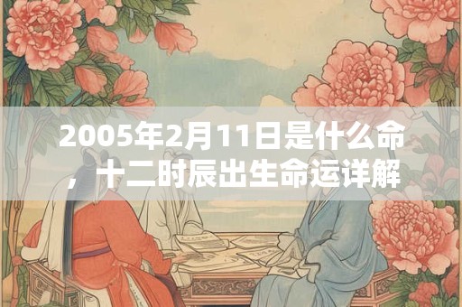 2005年2月11日是什么命，十二时辰出生命运详解