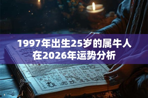 1997年出生25岁的属牛人在2026年运势分析 1997年出生25岁的属牛人在2026年运势分析