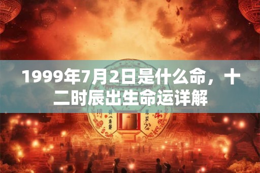 1999年7月2日是什么命,十二时辰出生命运详解 1999年7月2日是什么命,十二时辰出生命运详解