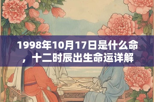 1998年10月17日是什么命,十二时辰出生命运详解 1998年10月17日是什么命,十二时辰出生命运详解