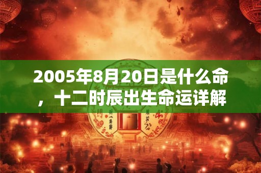 2005年8月20日是什么命,十二时辰出生命运详解 2005年8月20日是什么命,十二时辰出生命运详解