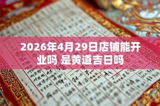 2026年4月29日店铺能开业吗 是黄道吉日吗 2026年4月29日店铺能开业吗 是黄道吉日吗
