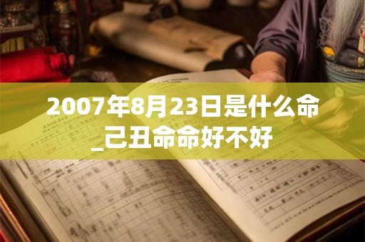 2007年8月23日是什么命_己丑命命好不好 2007年8月23日是什么命_己丑命命好不好