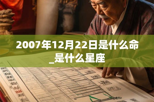 2007年12月22日是什么命_是什么星座 2007年12月22日是什么命_是什么星座
