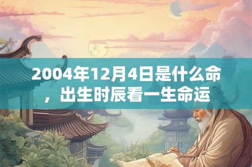 2004年12月4日是什么命,出生时辰看一生命运 2004年12月4日是什么命,出生时辰看一生命运