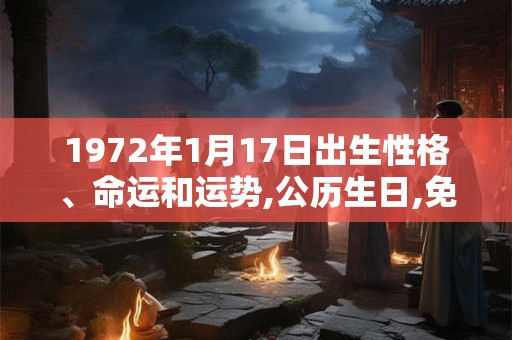 1972年1月17日出生性格、命运和运势,公历生日,免费算命 1972年1月17日出生性格、命运和运势,公历生日,免费算命