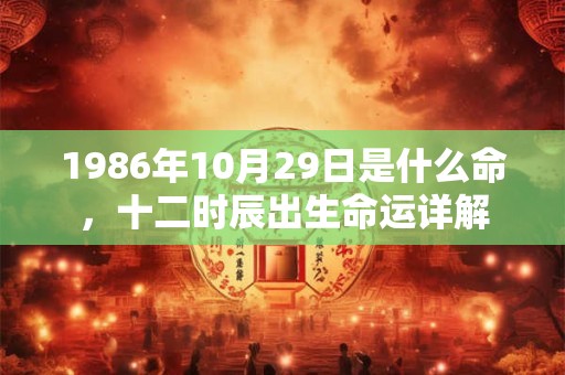 1986年10月29日是什么命，十二时辰出生命运详解