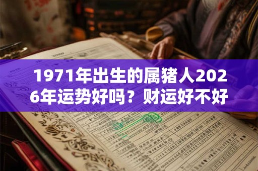 1971年出生的属猪人2026年运势好吗？财运好不好？