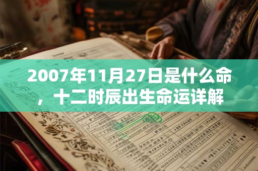 2007年11月27日是什么命，十二时辰出生命运详解