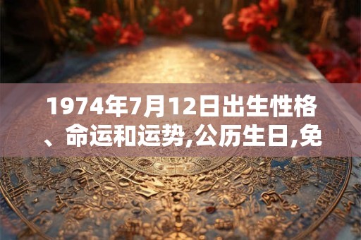 1974年7月12日出生性格、命运和运势,公历生日,免费算命 1974年7月12日出生性格、命运和运势,公历生日,免费算命