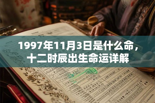 1997年11月3日是什么命，十二时辰出生命运详解