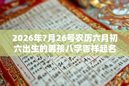 2026年7月26号农历六月初六出生的男孩八字吉祥起名