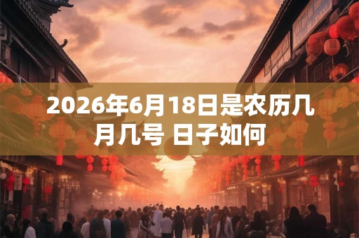 2026年6月18日是农历几月几号 日子如何
