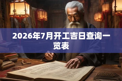 2026年7月开工吉日查询一览表 2026年7月开工吉日查询一览表