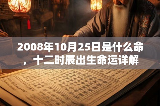 2008年10月25日是什么命,十二时辰出生命运详解 2008年10月25日是什么命,十二时辰出生命运详解