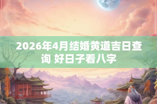2026年4月结婚黄道吉日查询 好日子看八字