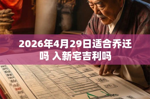 2026年4月29日适合乔迁吗 入新宅吉利吗