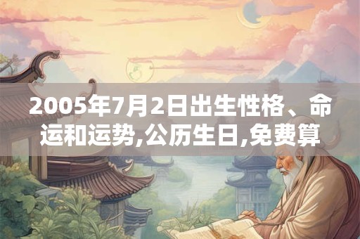 2005年7月2日出生性格、命运和运势,公历生日,免费算命