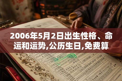 2006年5月2日出生性格、命运和运势,公历生日,免费算命