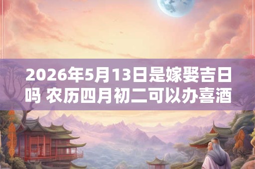 2026年5月13日是嫁娶吉日吗 农历四月初二可以办喜酒吗