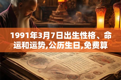 1991年3月7日出生性格、命运和运势,公历生日,免费算命