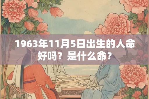 1963年11月5日出生的人命好吗?是什么命? 1963年11月5日出生的人命好吗?是什么命?