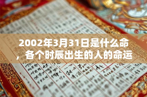 2002年3月31日是什么命，各个时辰出生的人的命运