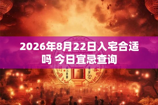 2026年8月22日入宅合适吗 今日宜忌查询 2026年8月22日入宅合适吗 今日宜忌查询