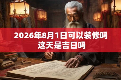 2026年8月1日可以装修吗 这天是吉日吗
