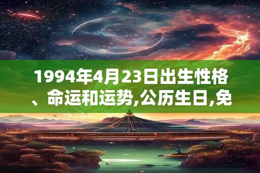 1994年4月23日出生性格、命运和运势,公历生日,免费算命 1994年4月23日出生性格、命运和运势,公历生日,免费算命